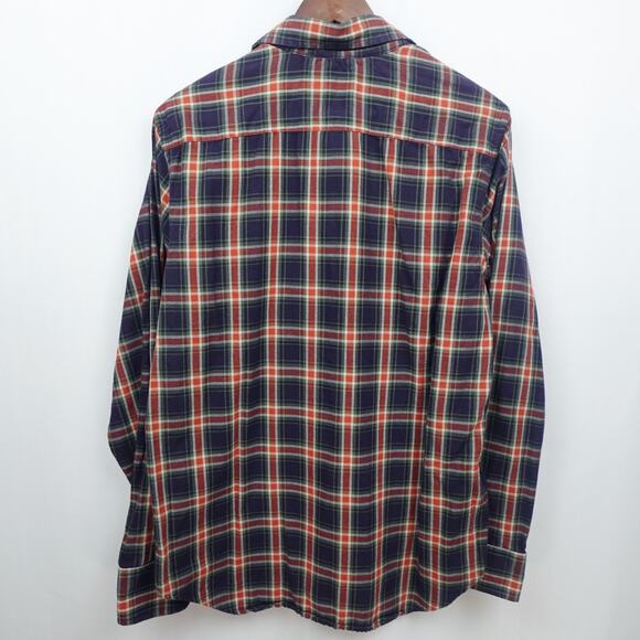 Banana Republic Soft Wash Shirt Sz M Red Navy Herringbone Irvine Western Preppy - Picture 10 of 10